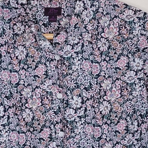 J. Crew | Liberty Button Down Floral Shirt White Garden Tana Lawn Print Size 4 - Picture 4 of 4